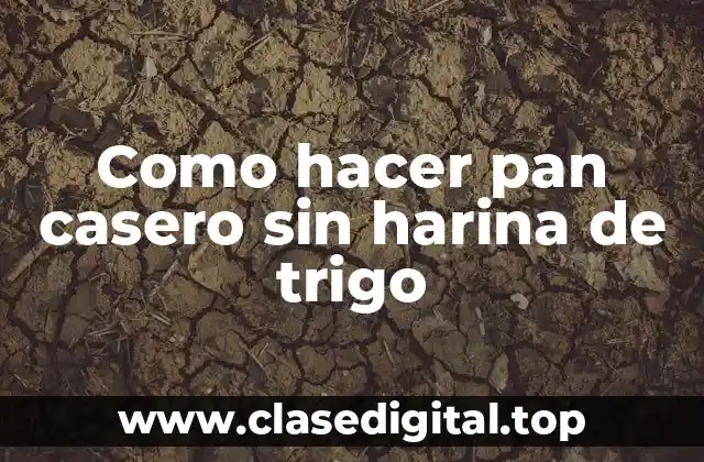 Como hacer pan casero sin harina de trigo