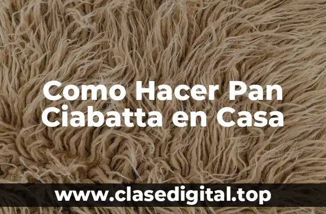 Como Hacer Pan Ciabatta en Casa