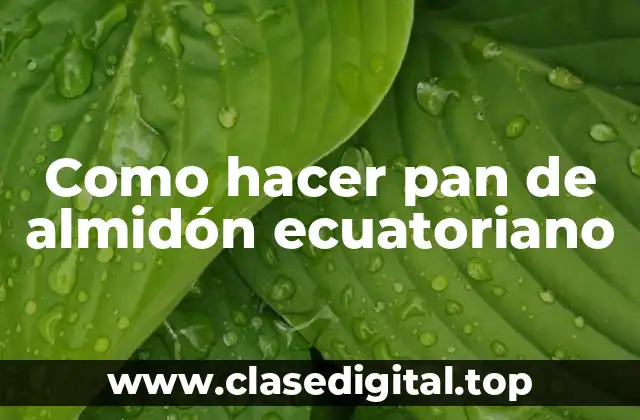 El pan de almidón ecuatoriano