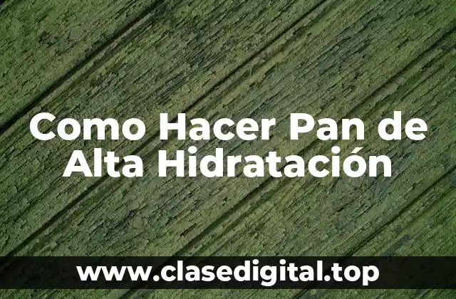 Como Hacer Pan de Alta Hidratación