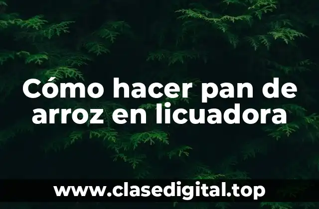 Cómo hacer pan de arroz en licuadora