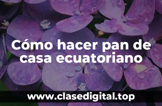 Cómo hacer pan de casa ecuatoriano