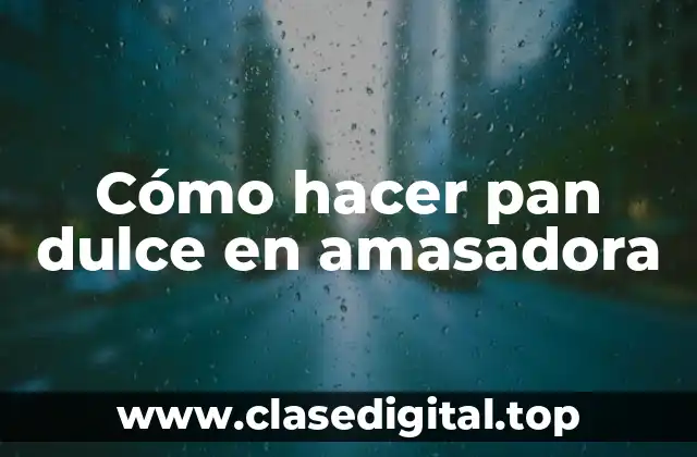 Cómo hacer pan dulce en amasadora