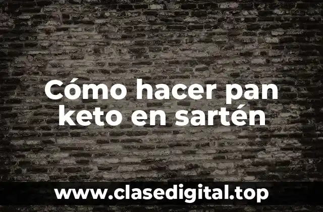 Cómo hacer pan keto en sartén