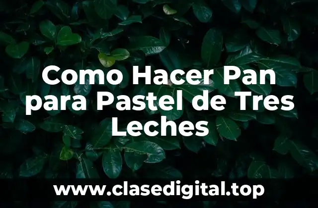 Como Hacer Pan para Pastel de Tres Leches