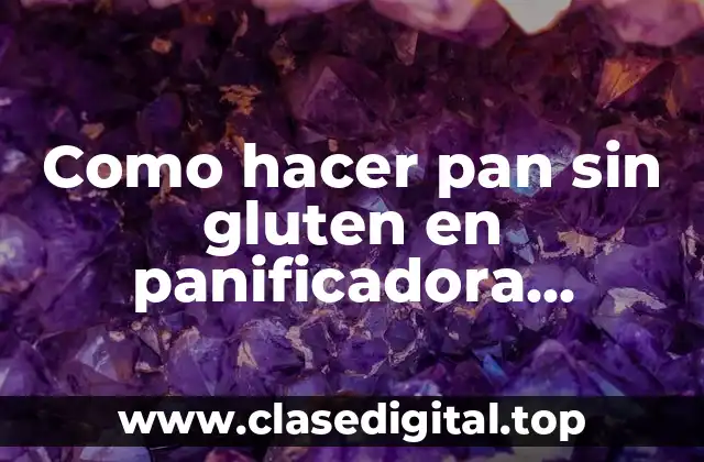 Como hacer pan sin gluten en panificadora Moulinex