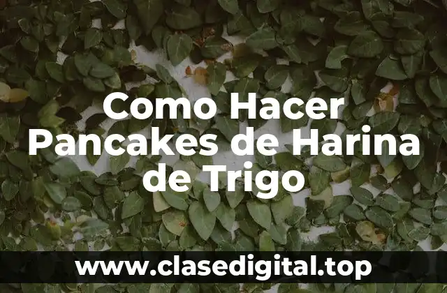 Como Hacer Pancakes de Harina de Trigo