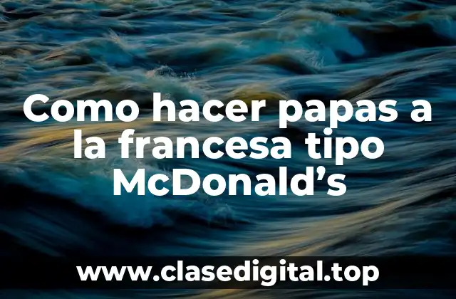 ¿Qué son las papas a la francesa tipo McDonald's?