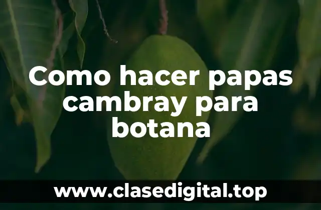 Como hacer papas cambray para botana