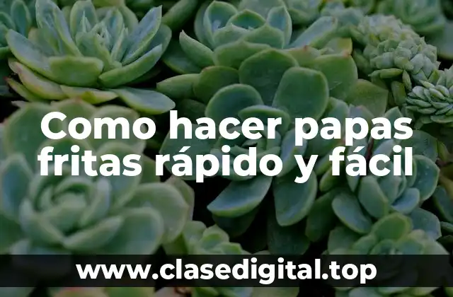 Como hacer papas fritas rápido y fácil