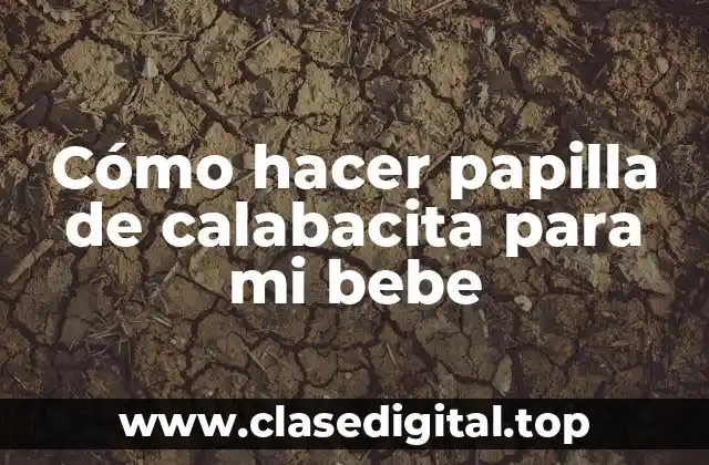 Cómo hacer papilla de calabacita para mi bebe