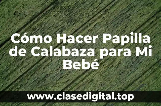 Cómo Hacer Papilla de Calabaza para Mi Bebé