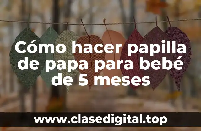 Cómo hacer papilla de papa para bebé de 5 meses