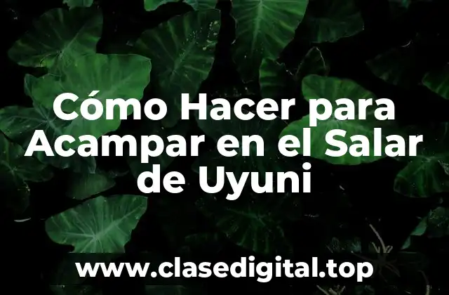 Cómo Hacer para Acampar en el Salar de Uyuni