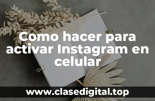 Como hacer para activar Instagram en celular