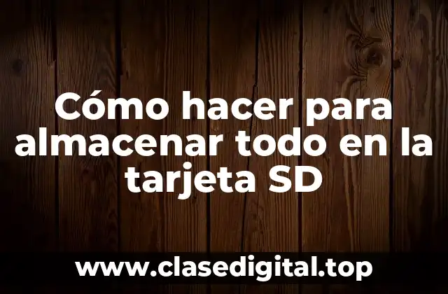 Cómo hacer para almacenar todo en la tarjeta SD