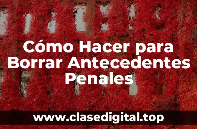 Cómo Hacer para Borrar Antecedentes Penales