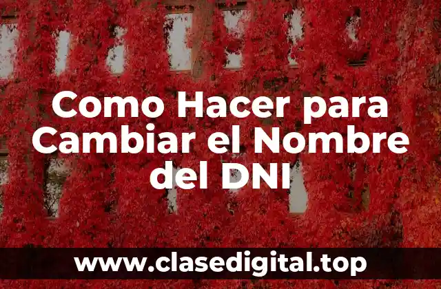¿Qué es Cambiar el Nombre del DNI y por qué es Necesario?
