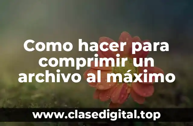 Como hacer para comprimir un archivo al máximo