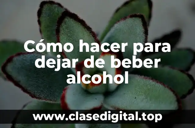 Cómo hacer para dejar de beber alcohol