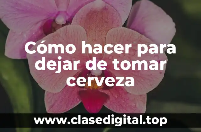 Cómo hacer para dejar de tomar cerveza