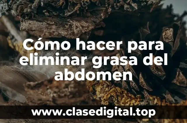 Cómo hacer para eliminar grasa del abdomen
