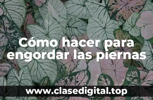 Cómo hacer para engordar las piernas