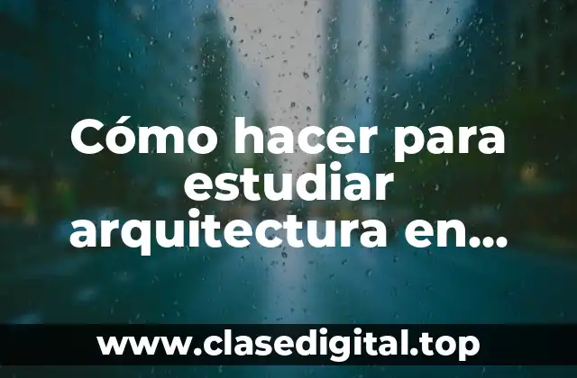 Estudiar arquitectura en España