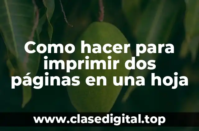 Como hacer para imprimir dos páginas en una hoja