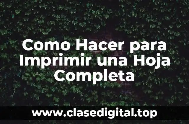 Como Hacer para Imprimir una Hoja Completa