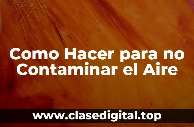La Contaminación del Aire es un Problema Grave que Afecta a Todo el Mundo