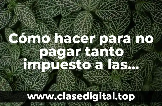 Cómo hacer para no pagar tanto impuesto a las ganancias