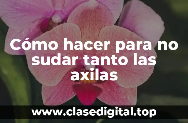 Cómo hacer para no sudar tanto las axilas