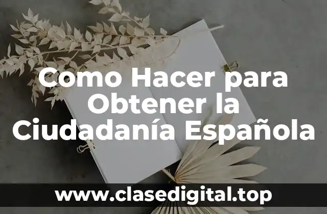 Como Hacer para Obtener la Ciudadanía Española