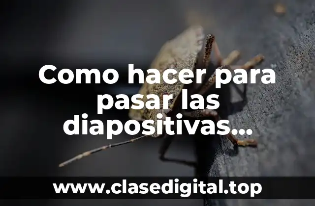 Como hacer para pasar las diapositivas automáticamente