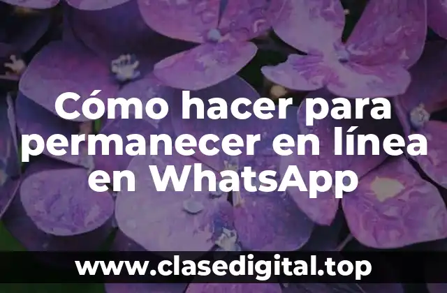 Cómo hacer para permanecer en línea en WhatsApp