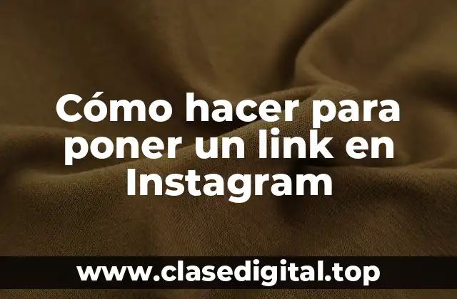 Cómo hacer para poner un link en Instagram