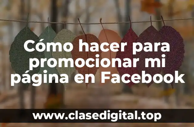 Cómo hacer para promocionar mi página en Facebook