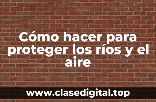Cómo hacer para proteger los ríos y el aire