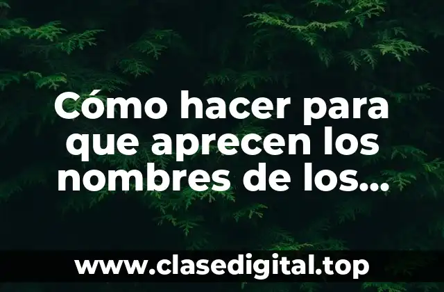 Cómo hacer para que aprecen los nombres de los pinceles