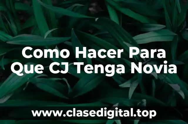 Como Hacer Para Que CJ Tenga Novia