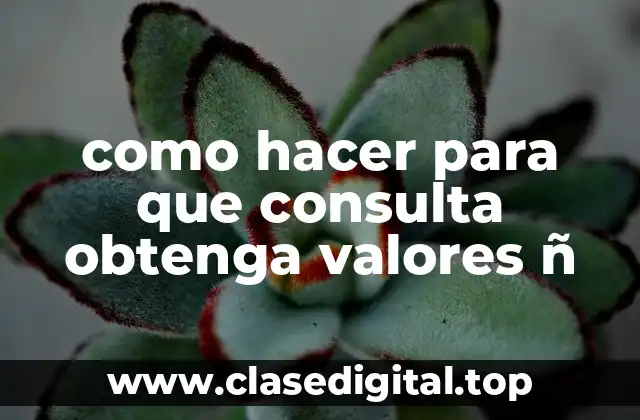 como hacer para que consulta obtenga valores ñ