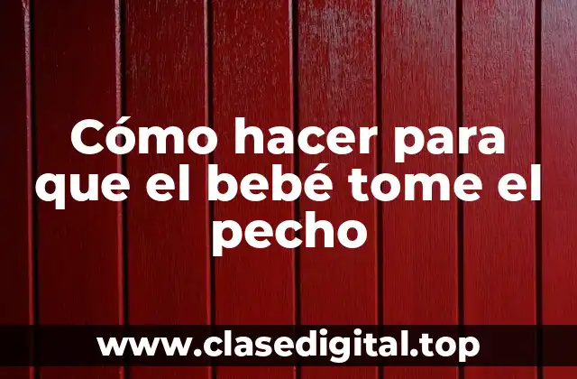 Cómo hacer para que el bebé tome el pecho