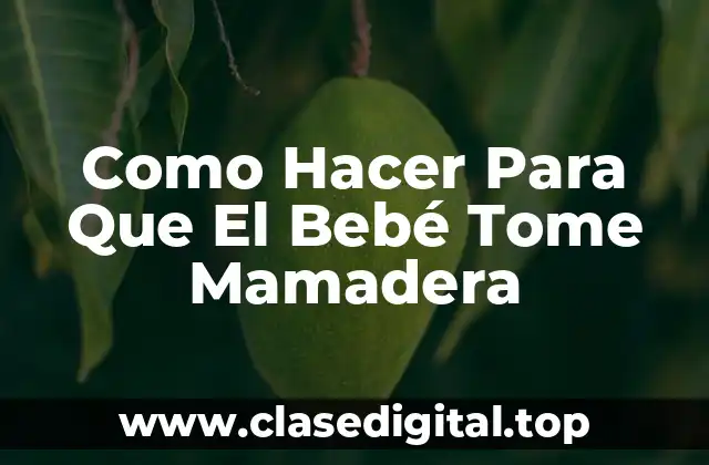 Como Hacer Para Que El Bebé Tome Mamadera