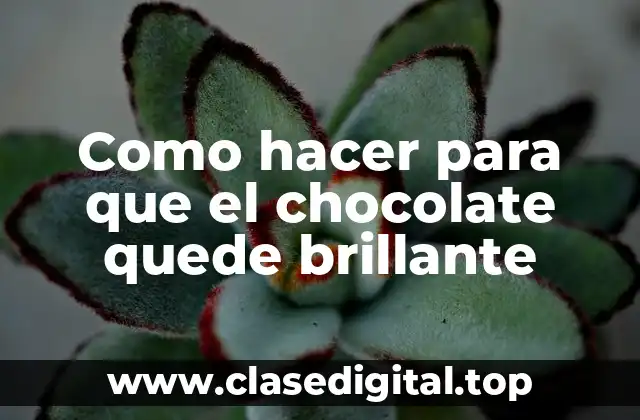 Como hacer para que el chocolate quede brillante