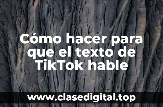 Cómo hacer para que el texto de TikTok hable