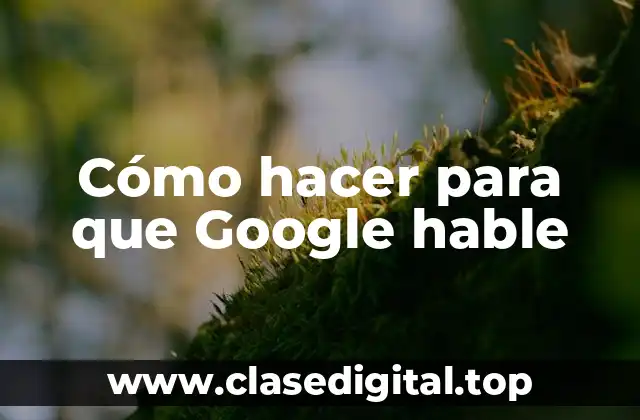 Cómo hacer para que Google hable