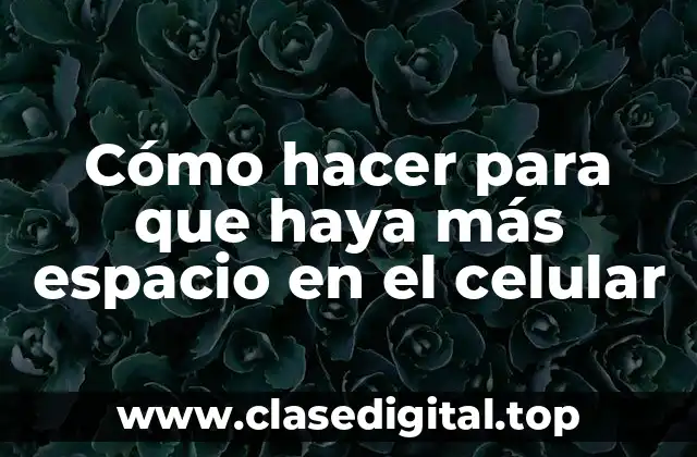 Cómo hacer para que haya más espacio en el celular