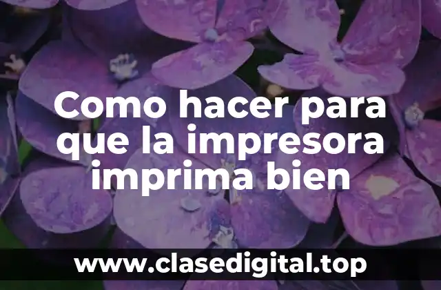 Como hacer para que la impresora imprima bien