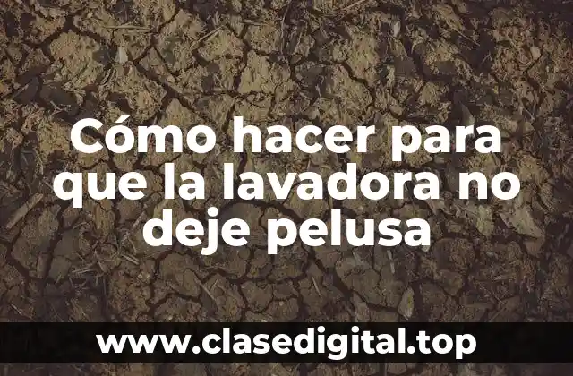 Cómo hacer para que la lavadora no deje pelusa